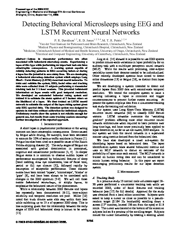Download Detecting behavioral microsleeps using EEG and LSTM recurrent neural networks.
