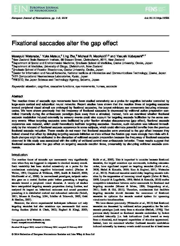 Download Fixational saccades alter the gap effect.